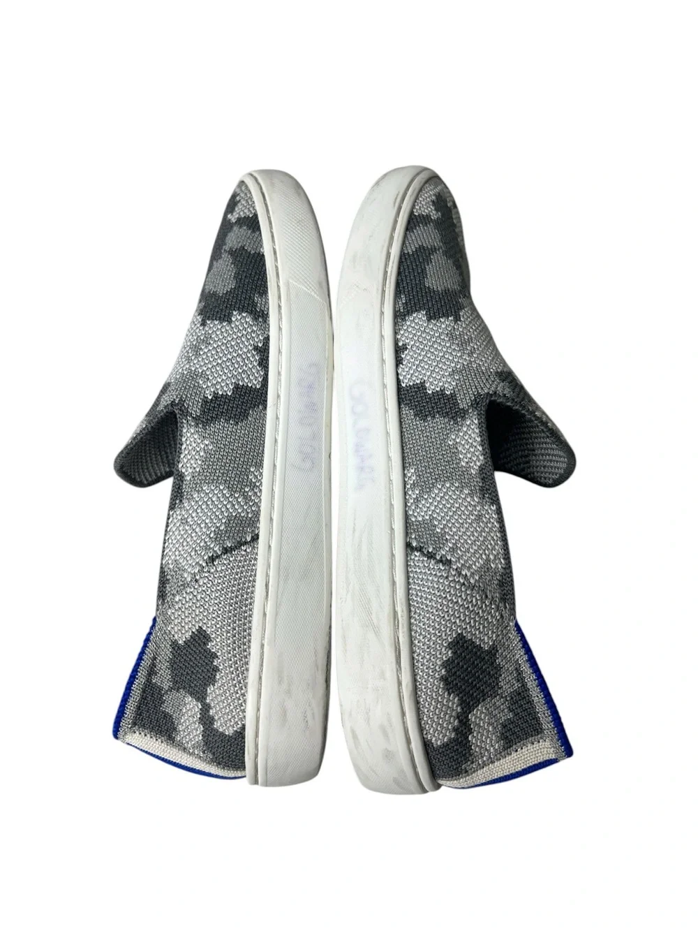 Rothy’s Kids Size 3 Gray Camo Knit Round Toe Slip On Knit Sneaker